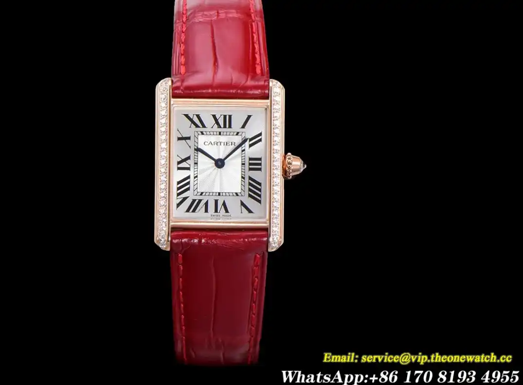 Cartier - Tank Louis 25.5mm Red Dia RG LE White Dial F1F Quartz