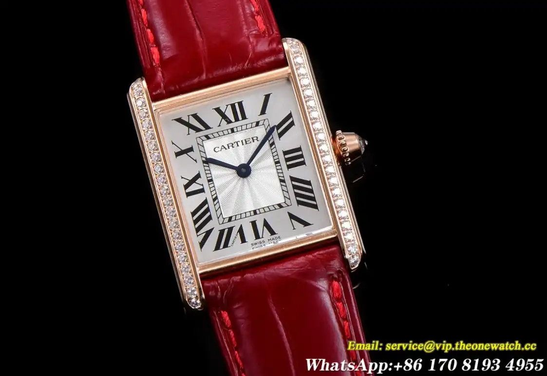 Cartier - Tank Louis 25.5mm Red Dia RG LE White Dial F1F Quartz