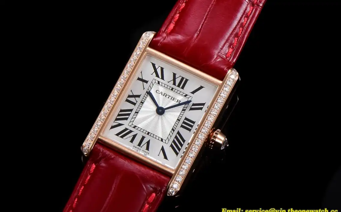 Cartier - Tank Louis 25.5mm Red Dia RG LE White Dial F1F Quartz