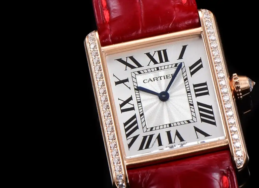 Cartier - Tank Louis 25.5mm Red Dia RG LE White Dial F1F Quartz