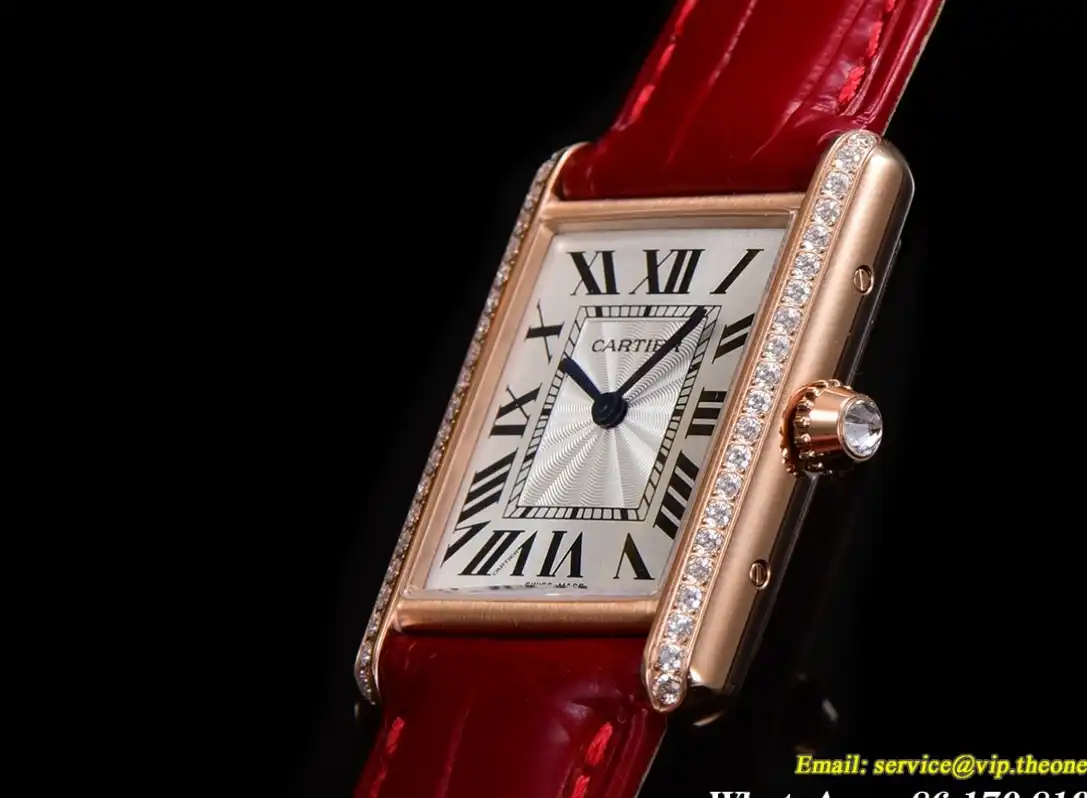 Cartier - Tank Louis 25.5mm Red Dia RG LE White Dial F1F Quartz