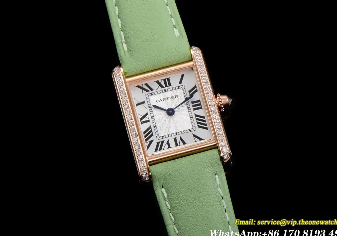 Cartier - Tank Louis 22mm Green Dia RG LE White Dial F1F Quartz