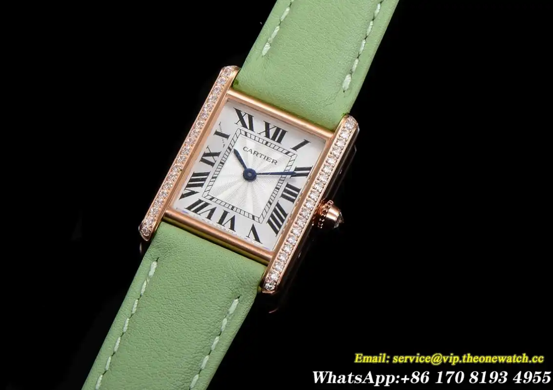 Cartier - Tank Louis 22mm Green Dia RG LE White Dial F1F Quartz