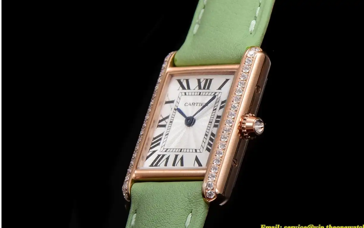 Cartier - Tank Louis 22mm Green Dia RG LE White Dial F1F Quartz