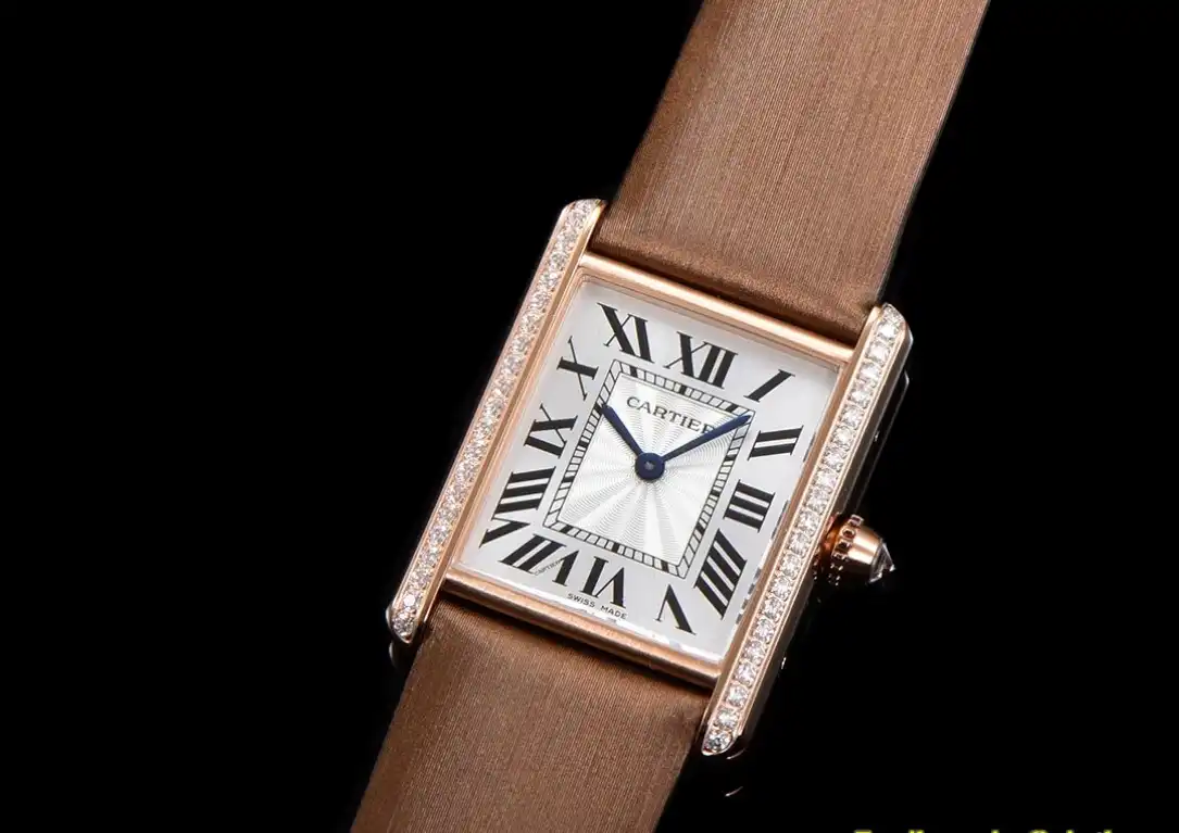 Cartier - Tank Louis 25.5mm Brown Dia RG SA White Dial F1F Quartz