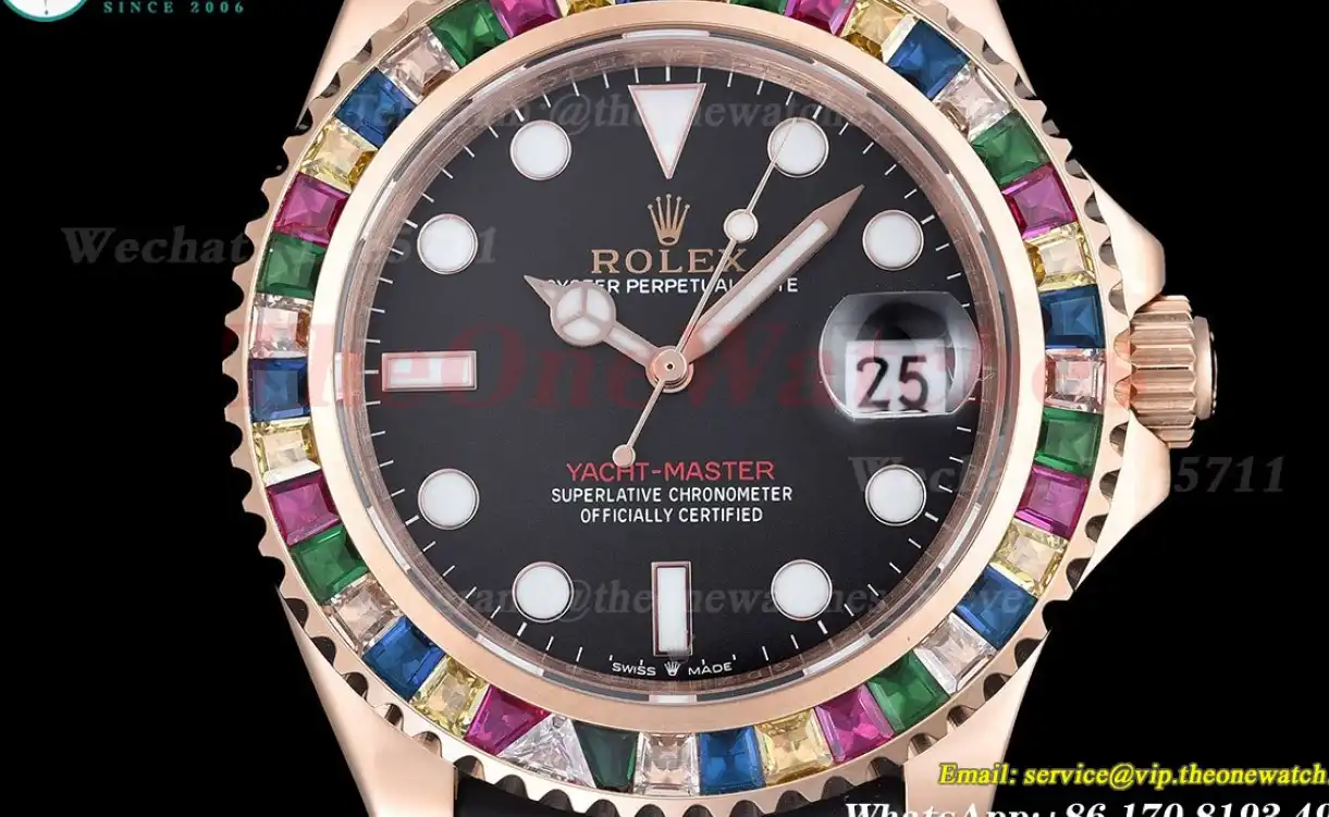 Yacht-Master Rainbow 116695 40mm RG SS Black Dot GDF MY8215