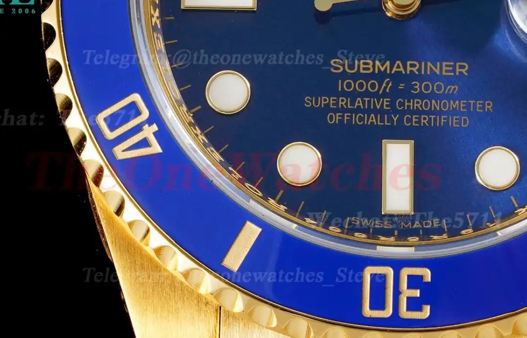 Submariner 116618LB 40mm Wrapped YG YG Blue Dot KF VR3135