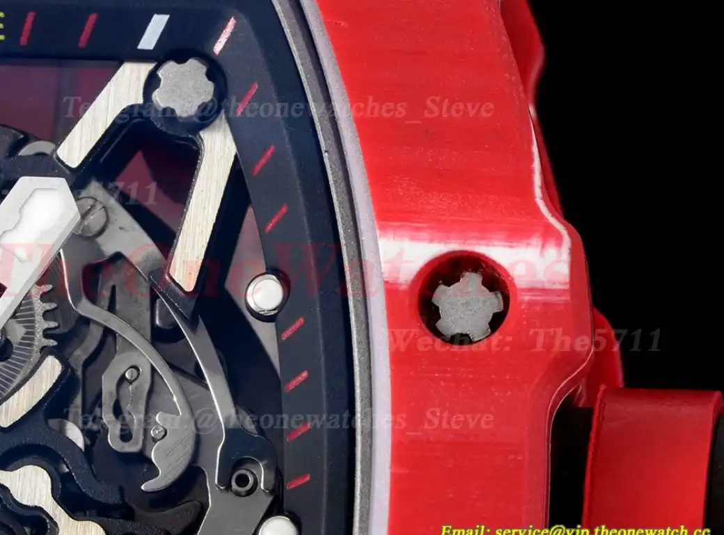 RM35-02 Skeleton Dial With Red Rubber Strap T+F Clone RMUL2