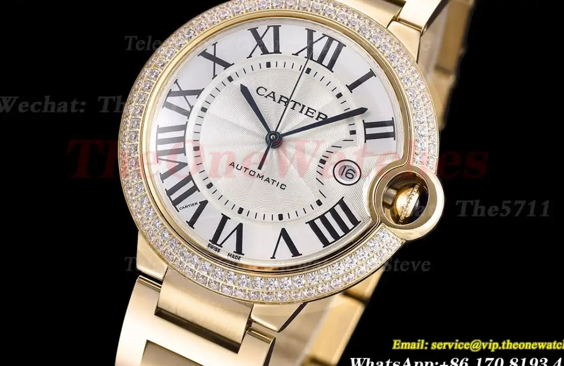 Ballon Bleu De Cartier 42mm Dia YG YG White Dial GDF MY8215