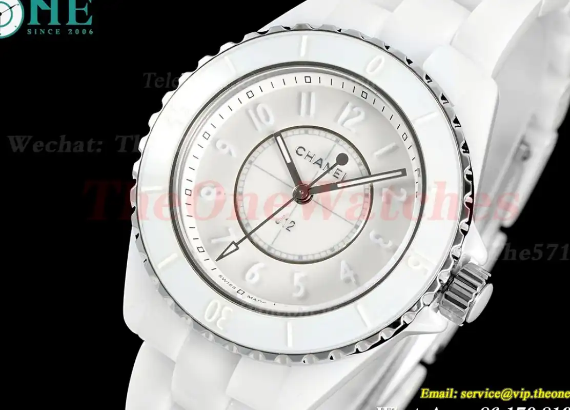 J12 33mm White Ceramic Cer White Dial HTF Quartz