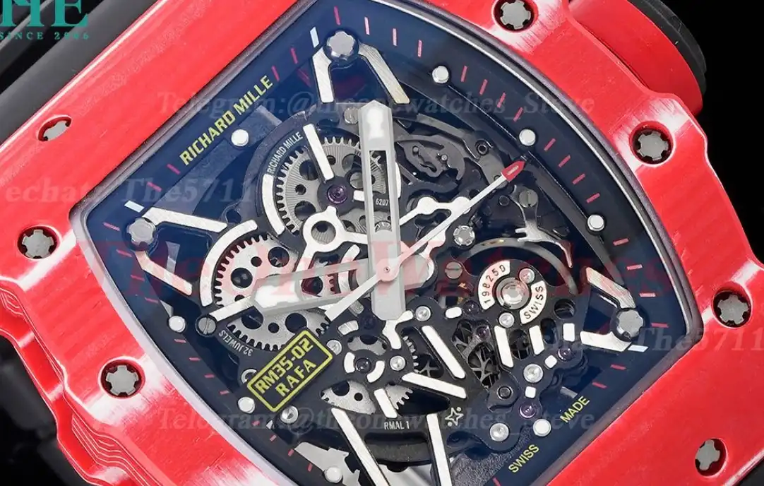 RM35-02 Skeleton Dial With Black Rubber Srap T+F Clone RMUL2