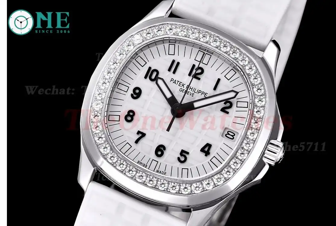 Aquanaut Ladies 35mm Diamond Bezel SS RU White TWF A324