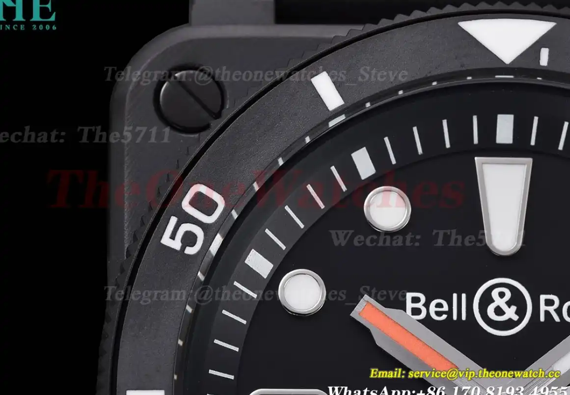 Bell & Rose Instruments BR03 42mm DLC RU Black Dial BRF A2824