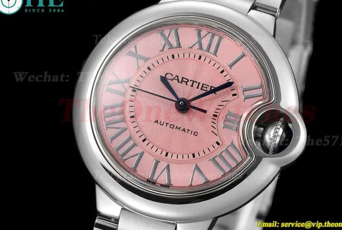 Ballon Bleu De Cartier 33mm SS SS Pink Rmn GDF NH05