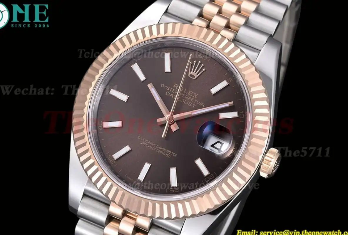 Datejust 126331 41MM RG SS Brown Stk EWEF A3235