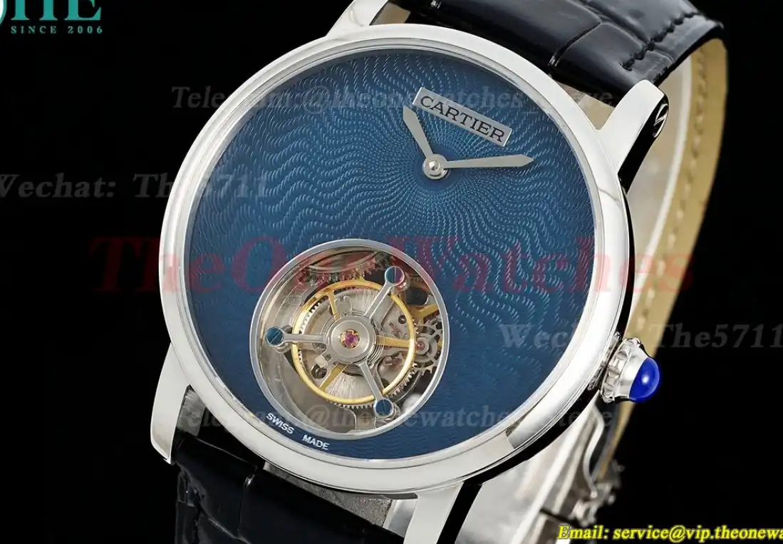 Rotonde De Cartier 40mm SS LE Blue Corrugated Dial RMSF Tourb