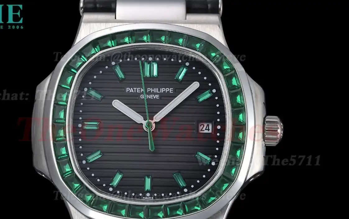 Nautilus Diamond 40mm SS LE Green Dia Grey Dial GDF MY8215