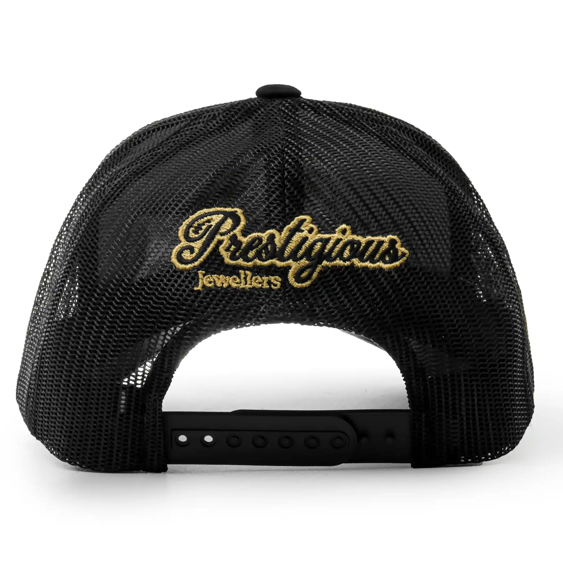 Presitigious Jewellers Trucker Cap – Gold   Black