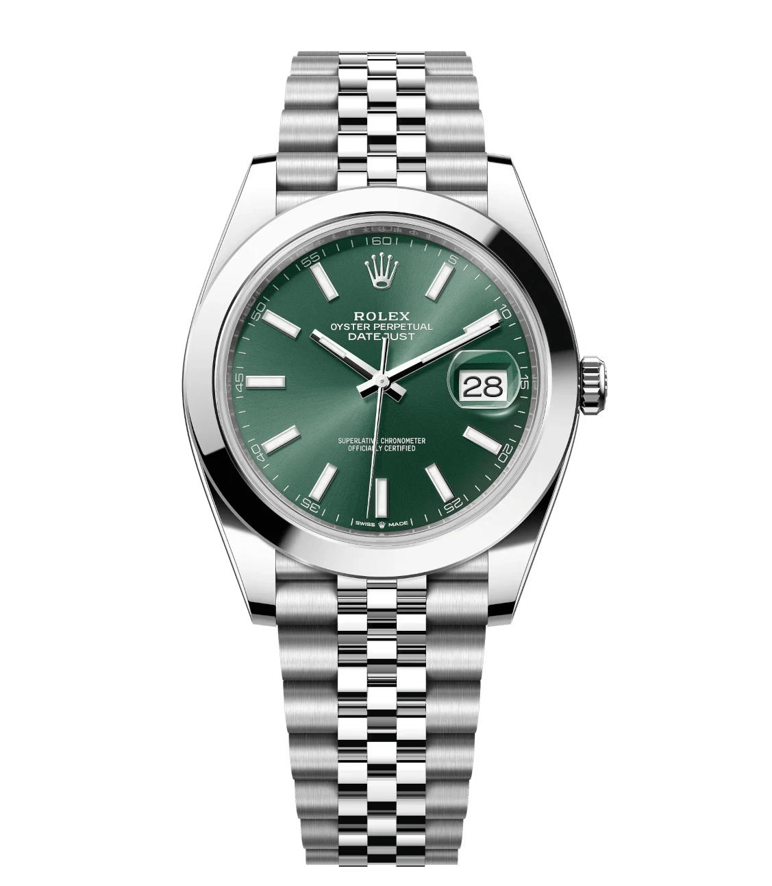 Thermal Rolex Datejust 41 Oyster Perpetual Oystersteel mint green dial Jubilee band Reference 1661