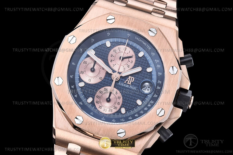 First bags ru reviews AP ROO Chronograph RG RG Blue Dot APF A3126 Mod