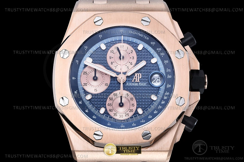 First bags ru reviews AP ROO Chronograph RG RG Blue Dot APF A3126 Mod