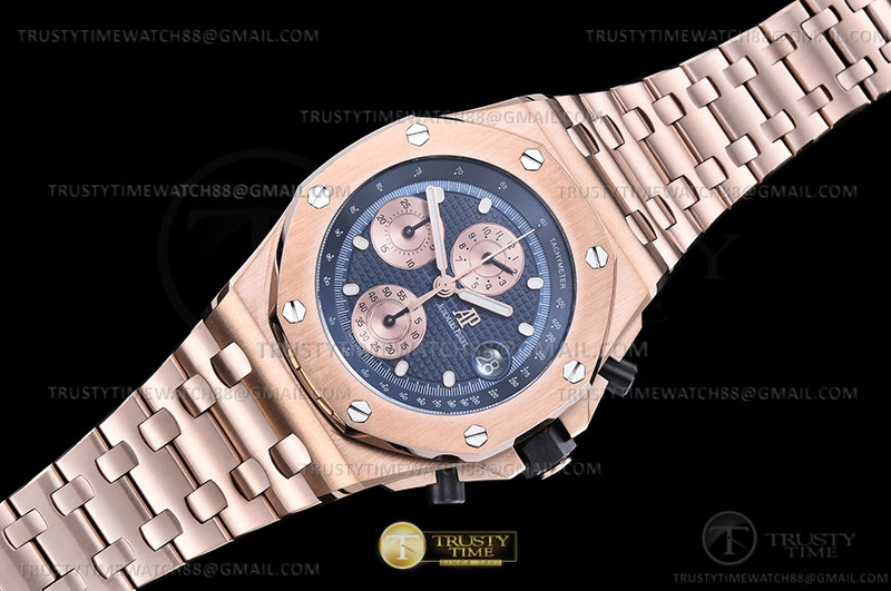 First bags ru reviews AP ROO Chronograph RG RG Blue Dot APF A3126 Mod