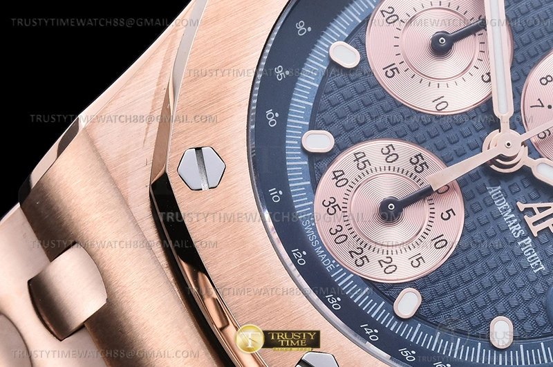 First bags ru reviews AP ROO Chronograph RG RG Blue Dot APF A3126 Mod