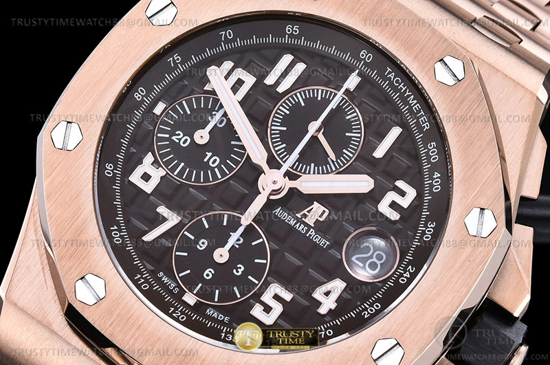 AP ROO Chronograph RG RG Brown Num APF A3126 Mod