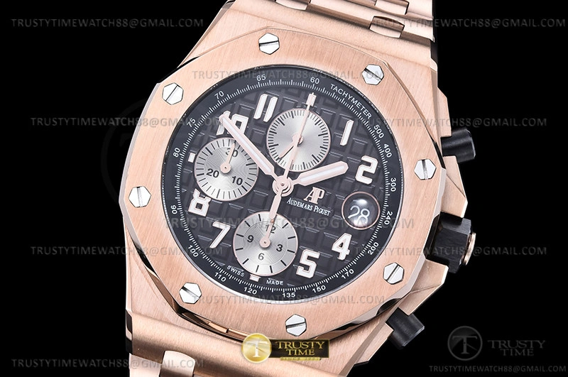 Rep AP ROO Chronograph RG RG Grey Num APF A3126 Mod