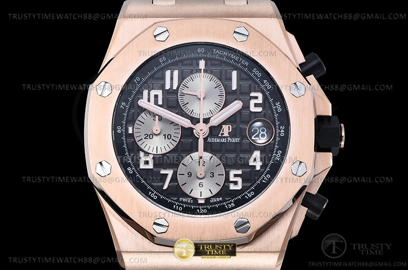 Rep AP ROO Chronograph RG RG Grey Num APF A3126 Mod