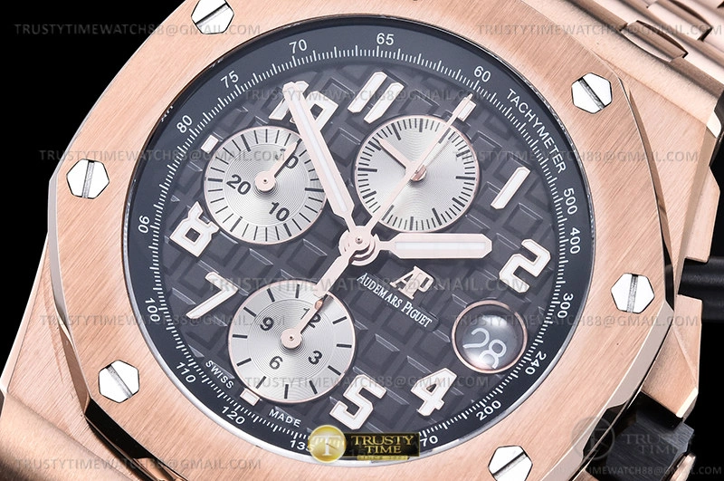 Rep AP ROO Chronograph RG RG Grey Num APF A3126 Mod