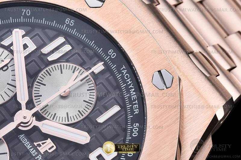 Rep AP ROO Chronograph RG RG Grey Num APF A3126 Mod