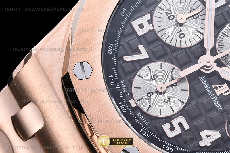 Rep AP ROO Chronograph RG RG Grey Num APF A3126 Mod
