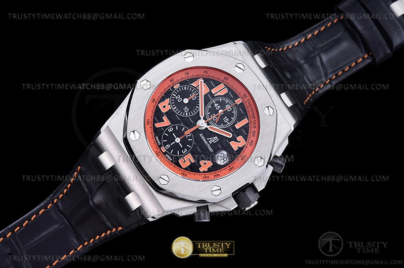 Cheap AP ROO Chronograph SS LE Blk O-Num APF 7750 Mod