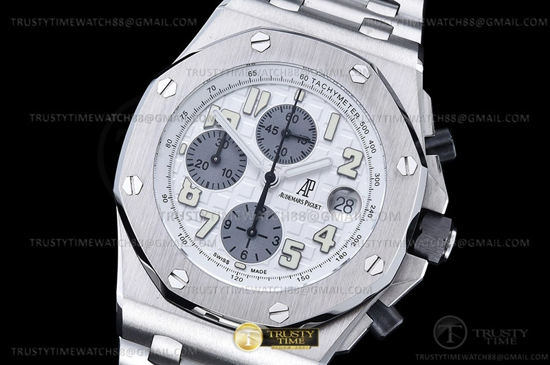 AP ROO Chronograph SS SS Wht Silv Num APF 7750 Mod