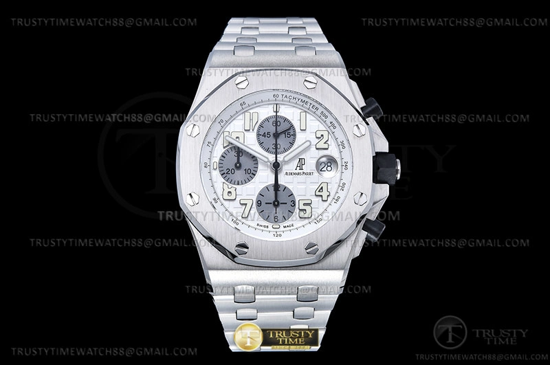 AP ROO Chronograph SS SS Wht Silv Num APF 7750 Mod