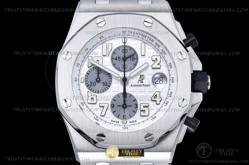 AP ROO Chronograph SS SS Wht Silv Num APF 7750 Mod