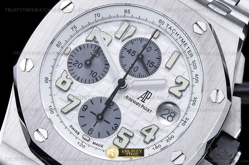 AP ROO Chronograph SS SS Wht Silv Num APF 7750 Mod