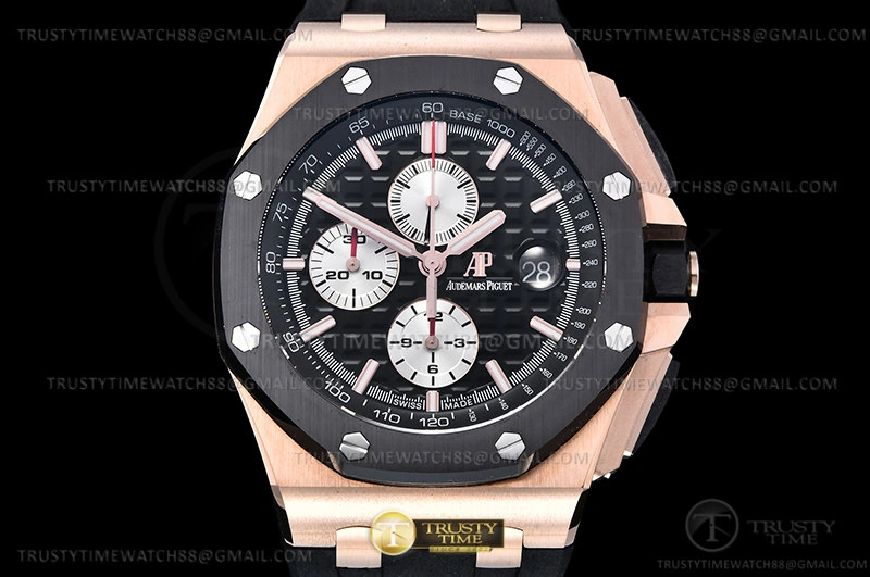 AP0741B – AP ROO Chronograph RG RU Black Wht RSF A3126 Mod