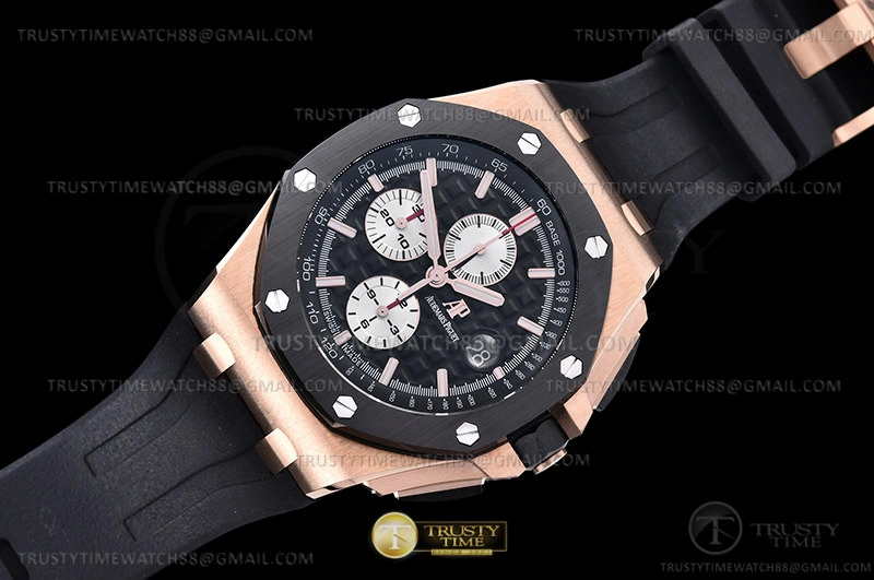 AP0741B – AP ROO Chronograph RG RU Black Wht RSF A3126 Mod