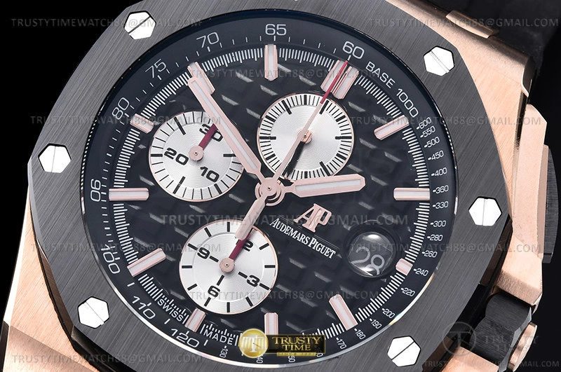 AP0741B – AP ROO Chronograph RG RU Black Wht RSF A3126 Mod