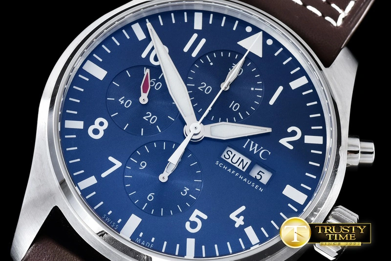 Aaa replica bags IWC0320 – 3777 Pilot Chrono SS LE Blue “Le Petit” V2 ZF A7750