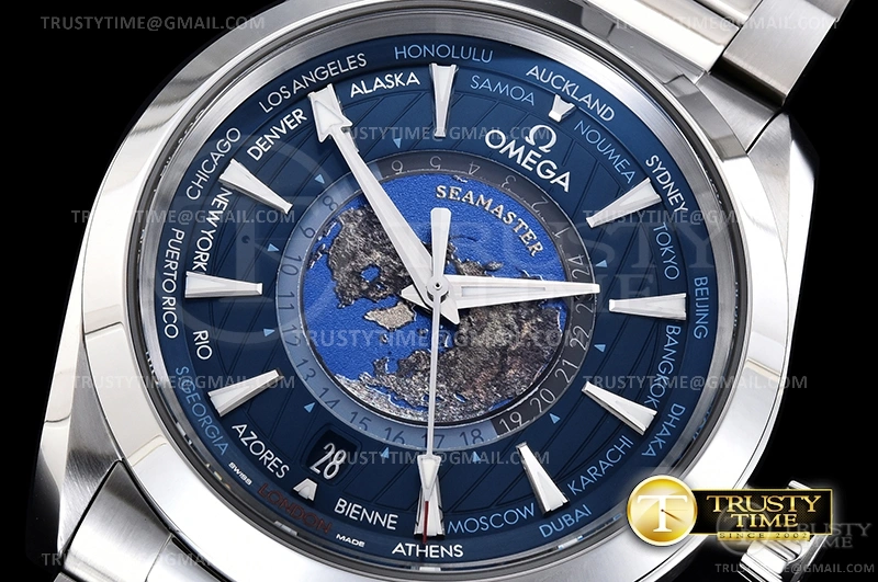OMG0687A – Aqua Terra 150m GMT Worldtimer 43mm SS SS VSF A8938