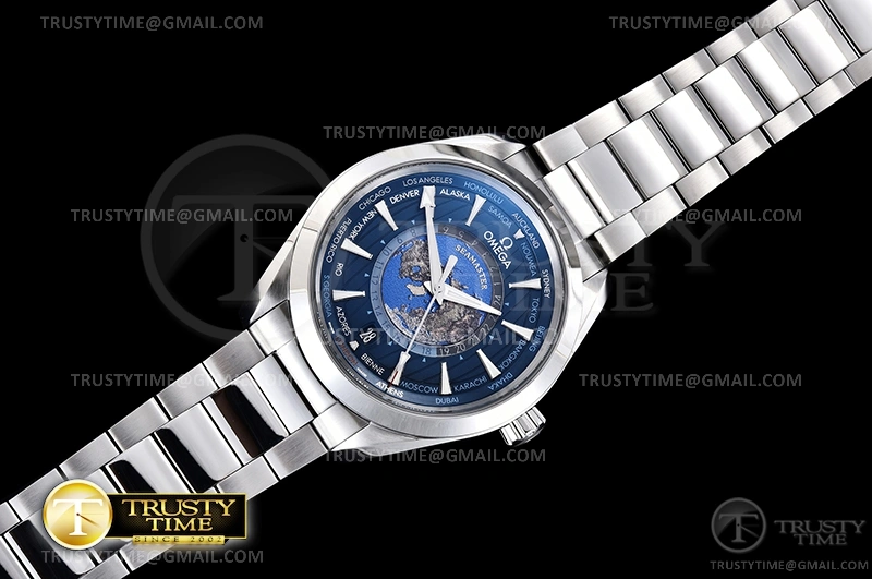 OMG0687A – Aqua Terra 150m GMT Worldtimer 43mm SS SS VSF A8938