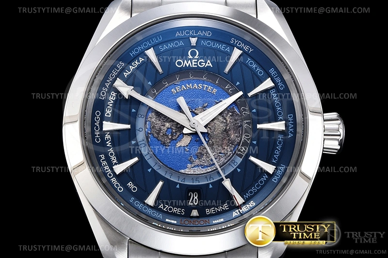 OMG0687A – Aqua Terra 150m GMT Worldtimer 43mm SS SS VSF A8938