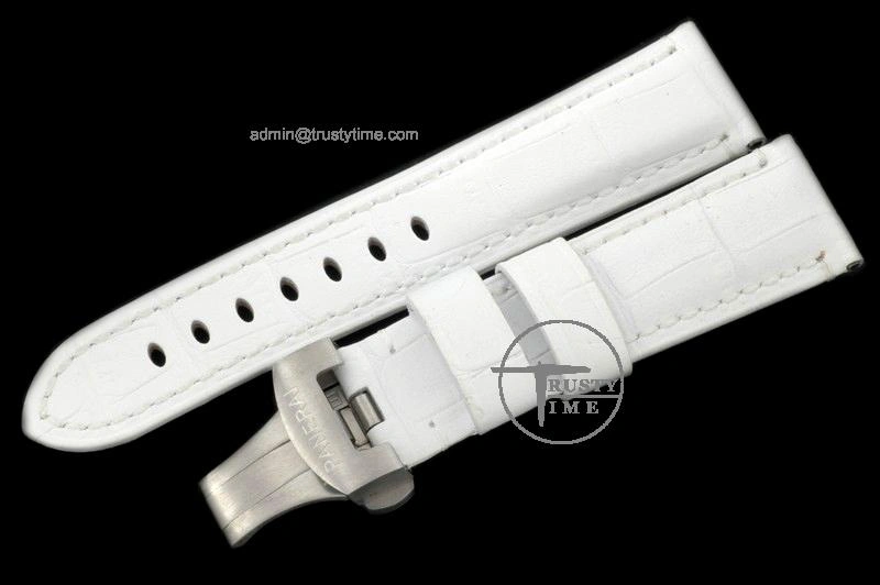 PACC005C – 22 20 Leather Strap (White) with Deployant for Pam 40