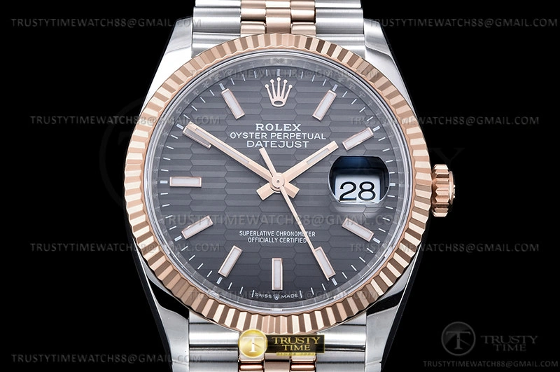 hype RDJ0454B – DJ 36mm Jub Flt 904L RG SS P-Grey Stk VSF VS3235