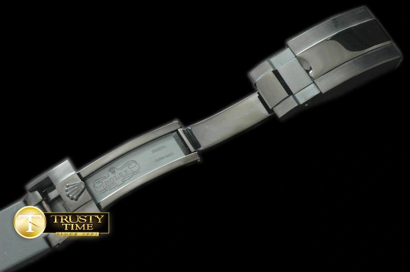 Rep ROLACC009 – Black Rubber Strap 20 18 with PVD Insignia Clasp