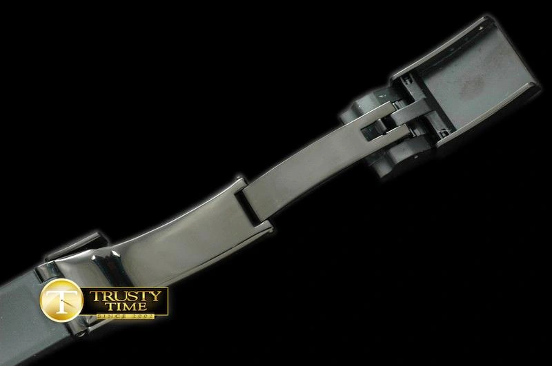 Rep ROLACC009 – Black Rubber Strap 20 18 with PVD Insignia Clasp