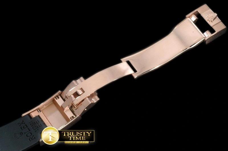 Firstbags ru review ROLACC020A – Black Rubber Strap 20 16 with RG Insignia Clasp